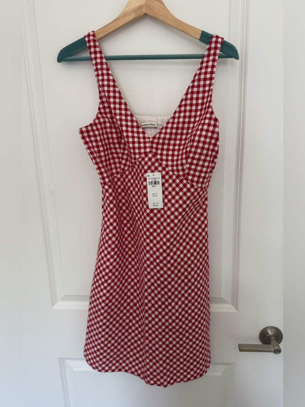 NWT Abercrombie & Fitch V Neck Linen Blend Mini Dress - Picture 3 of 6